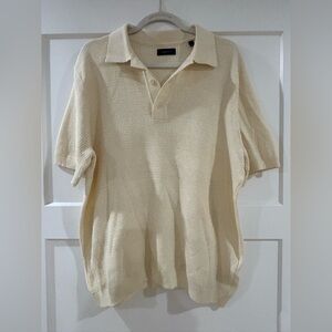 Gant Short sleeved cream Polo knit Size Large